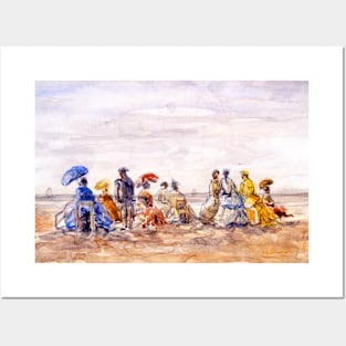 Women on the Beach at Trouville, France 1885, Eugène-Louis Boudin Posters and Art